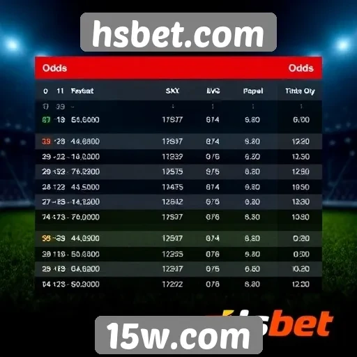 Comparação das odds disponíveis no hsbet.com